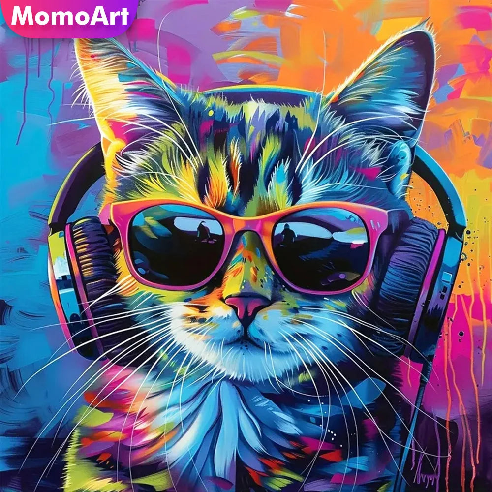 Momoart Diamond Mosaic Cat Animal Picture Rhinestones 5D DIY Embroidery Full Square Round Painting Handmade Hobby Momoart Diamond Mosaic Cat Animal Picture Rhinestones 5D DIY Embroidery Full Square Round Painting Handmade Hobby